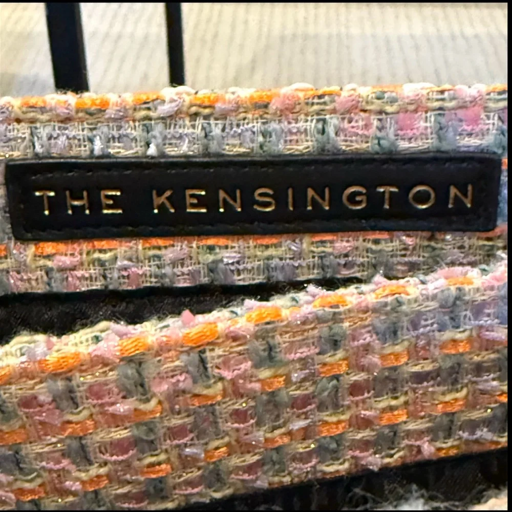 Kurt Geiger Kensington Colorful Tweed Shoulder Bag with Gold Chain Strap